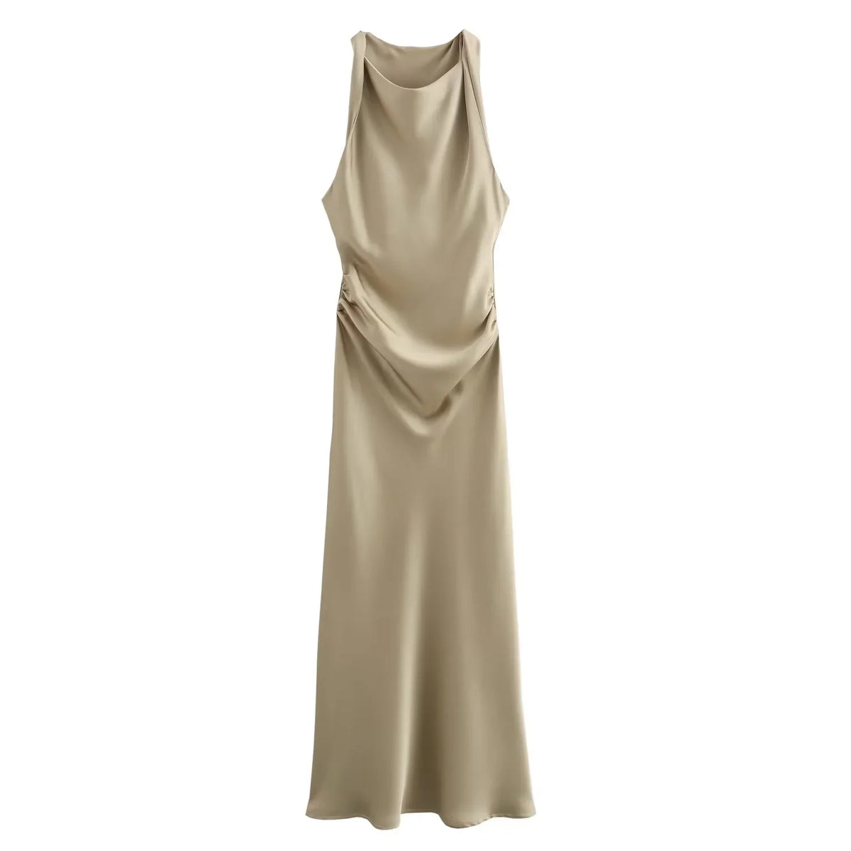 vestido elaris -satin slip elegante gala.