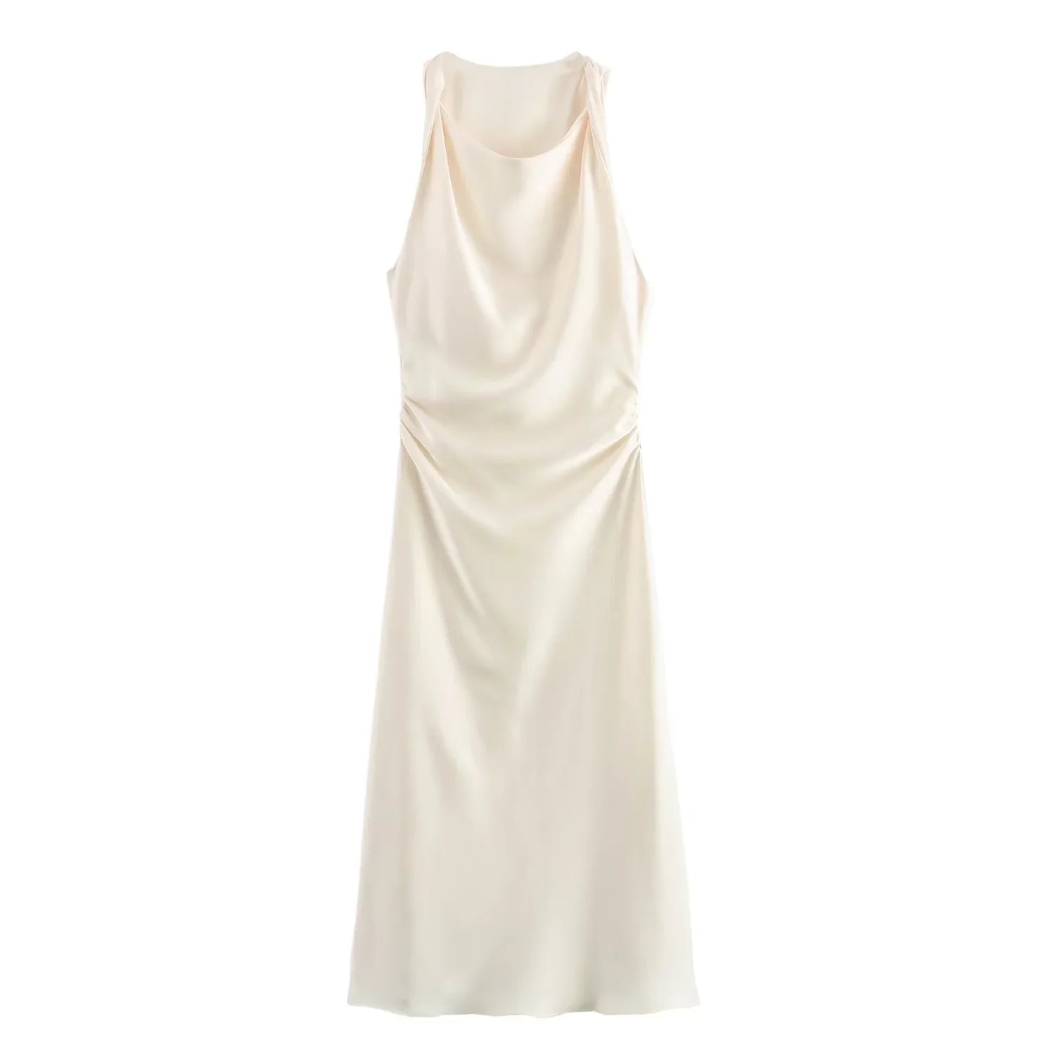 vestido elaris -satin slip elegante gala.
