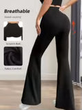pantalon acampanado negro cintura alta