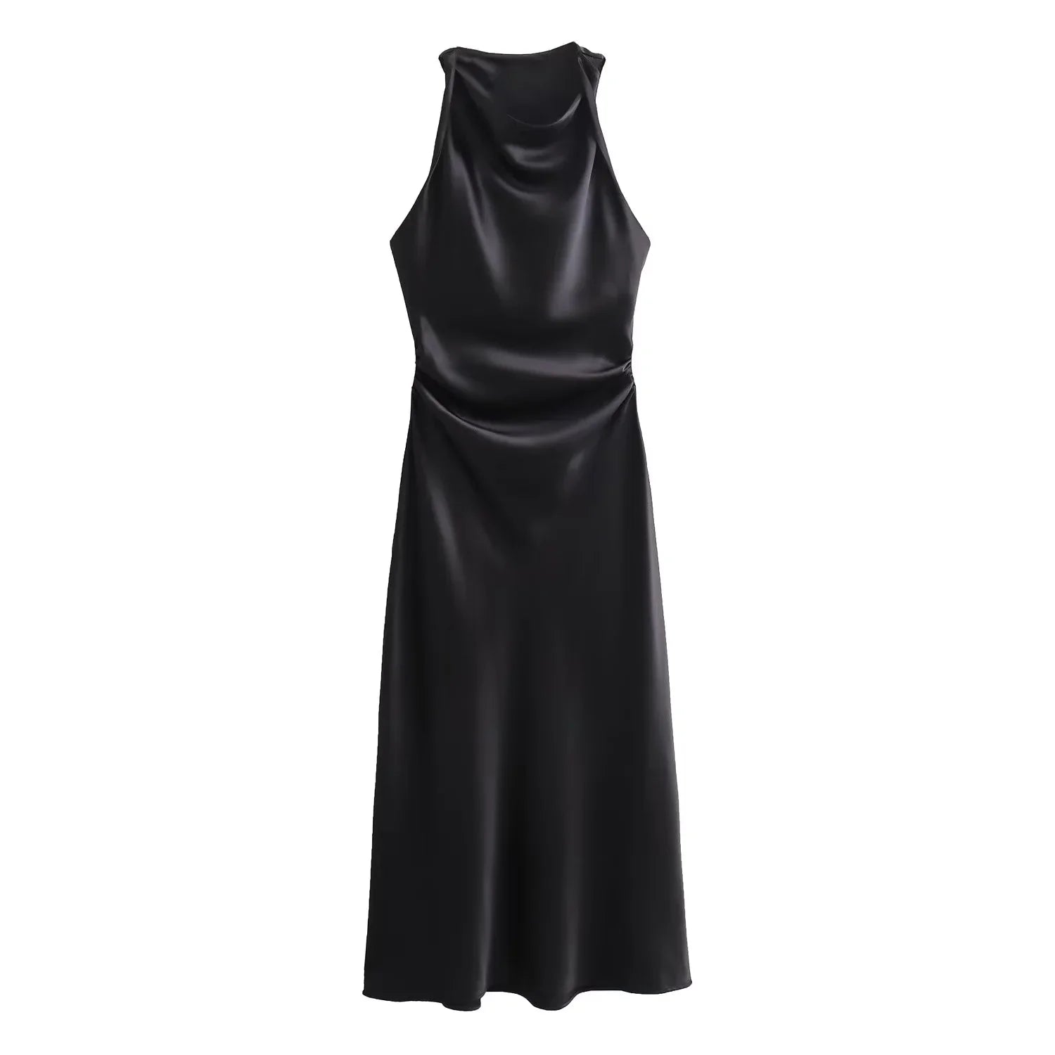 vestido elaris -satin slip elegante gala.
