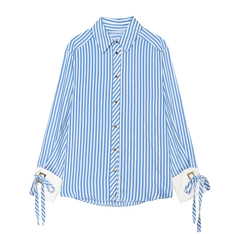 Camisa Rayas Naranja Estilo Oversize.